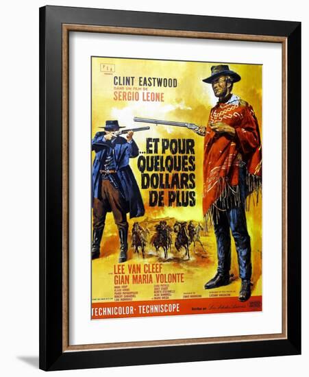 For a Few Dollars More, Clint Eastwood on French Poster Art, 1965-null-Framed Art Print