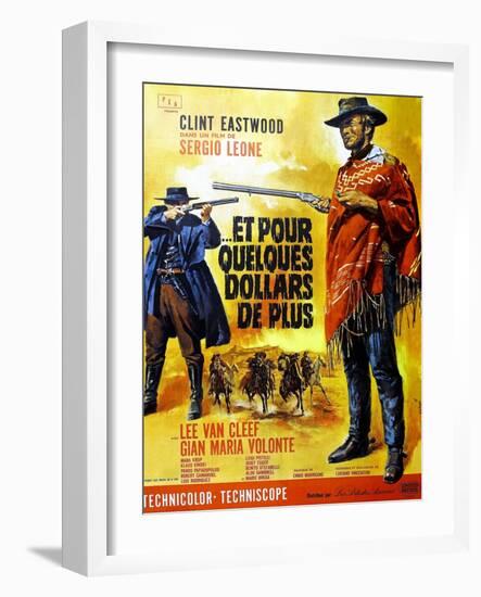 For a Few Dollars More, Clint Eastwood on French Poster Art, 1965-null-Framed Art Print