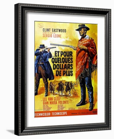 For a Few Dollars More, Clint Eastwood on French Poster Art, 1965-null-Framed Art Print