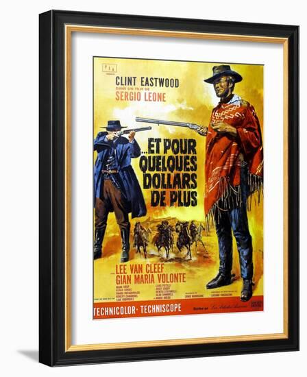 For a Few Dollars More, Clint Eastwood on French Poster Art, 1965-null-Framed Art Print