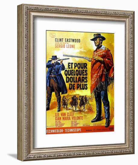 For a Few Dollars More, Clint Eastwood on French Poster Art, 1965-null-Framed Premium Giclee Print