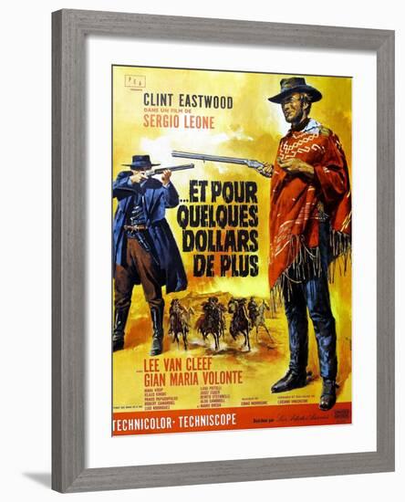 For a Few Dollars More, Clint Eastwood on French Poster Art, 1965-null-Framed Art Print