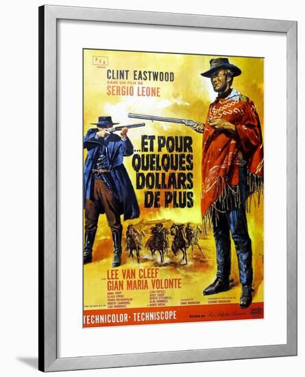 For a Few Dollars More, Clint Eastwood on French Poster Art, 1965-null-Framed Art Print