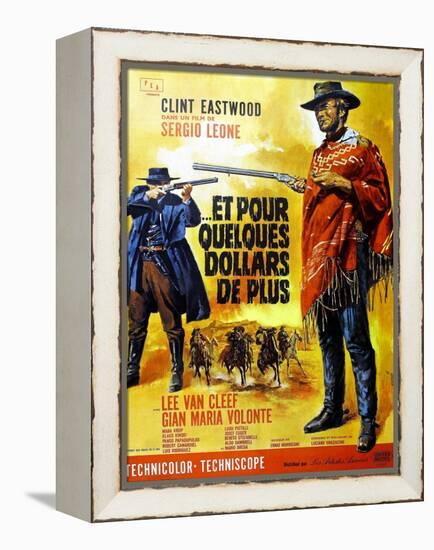 For a Few Dollars More, Clint Eastwood on French Poster Art, 1965-null-Framed Stretched Canvas