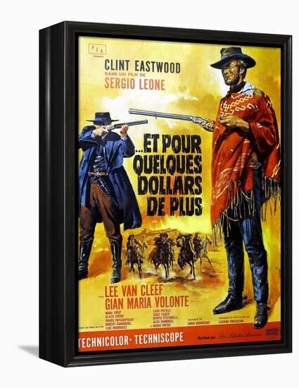 For a Few Dollars More, Clint Eastwood on French Poster Art, 1965-null-Framed Stretched Canvas