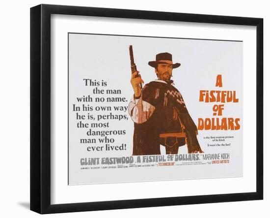 For a Few Dollars More, UK Movie Poster, 1966-null-Framed Art Print