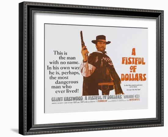 For a Few Dollars More, UK Movie Poster, 1966-null-Framed Art Print