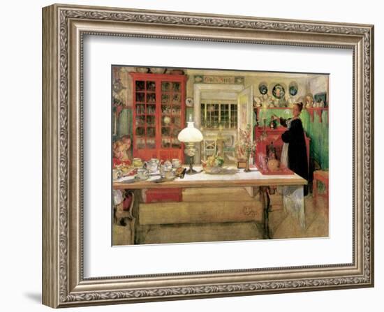 For a Little Card Party, 1901-Carl Larsson-Framed Art Print