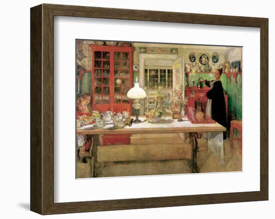 For a Little Card Party, 1901-Carl Larsson-Framed Art Print