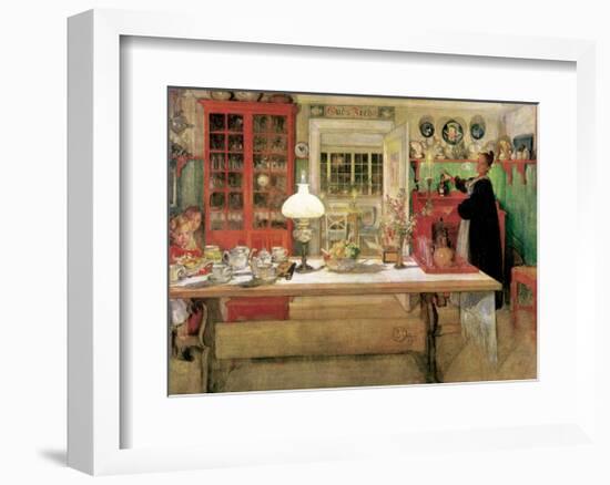 For a Little Card Party, 1901-Carl Larsson-Framed Art Print