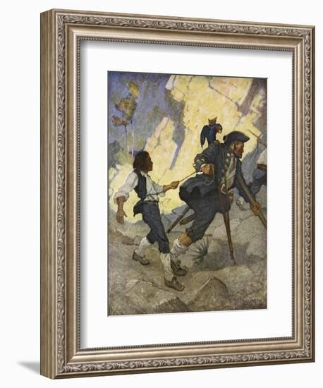 For all the world, I was led like a dancing bear an illustration from 'Treasure Island' by Robert L-Newell Convers Wyeth-Framed Giclee Print