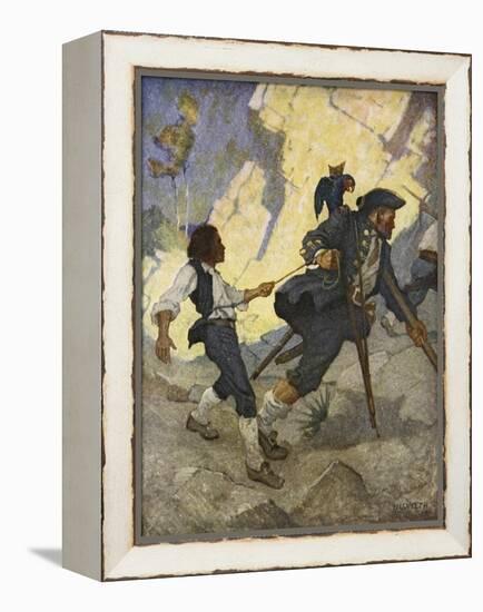 For all the world, I was led like a dancing bear an illustration from 'Treasure Island' by Robert L-Newell Convers Wyeth-Framed Premier Image Canvas