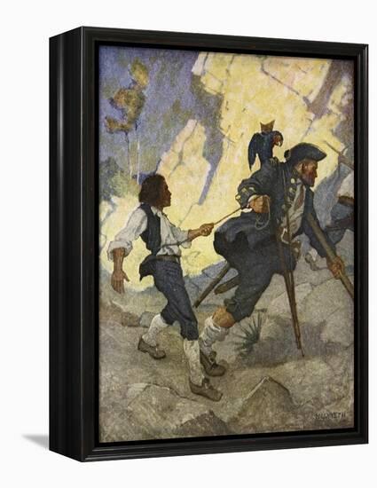 For all the world, I was led like a dancing bear an illustration from 'Treasure Island' by Robert L-Newell Convers Wyeth-Framed Premier Image Canvas