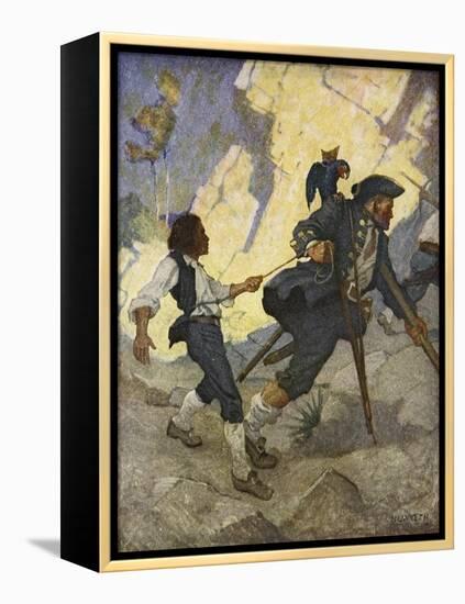 For all the world, I was led like a dancing bear an illustration from 'Treasure Island' by Robert L-Newell Convers Wyeth-Framed Premier Image Canvas