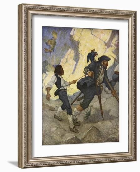 For all the world, I was led like a dancing bear an illustration from 'Treasure Island' by Robert L-Newell Convers Wyeth-Framed Giclee Print