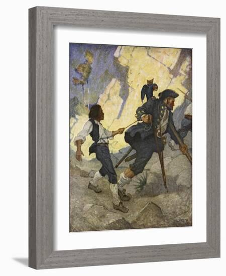 For all the world, I was led like a dancing bear an illustration from 'Treasure Island' by Robert L-Newell Convers Wyeth-Framed Giclee Print