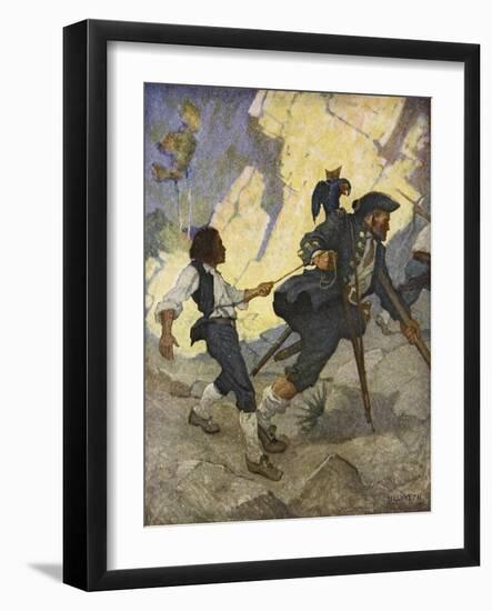 For all the world, I was led like a dancing bear an illustration from 'Treasure Island' by Robert L-Newell Convers Wyeth-Framed Giclee Print