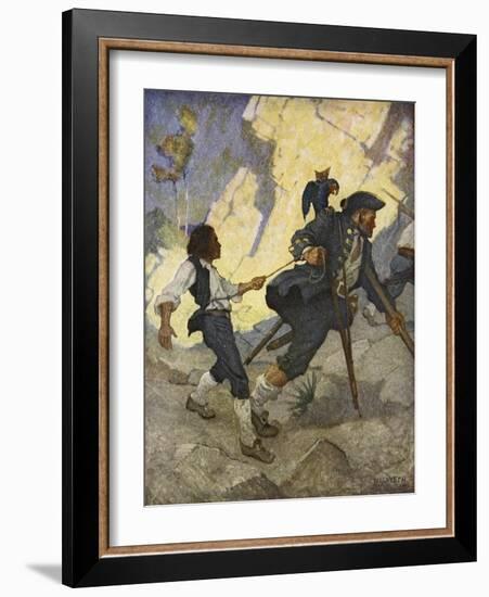 For all the world, I was led like a dancing bear an illustration from 'Treasure Island' by Robert L-Newell Convers Wyeth-Framed Giclee Print