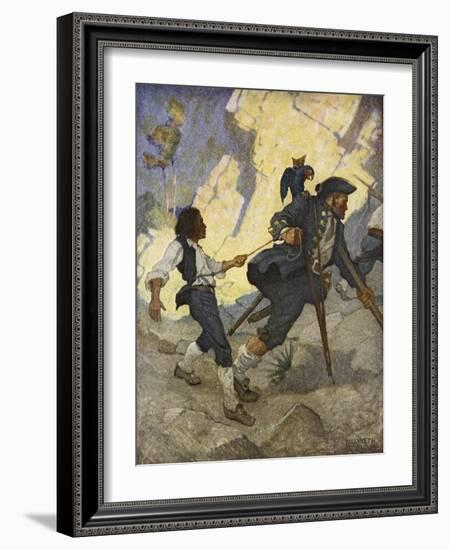 For all the world, I was led like a dancing bear an illustration from 'Treasure Island' by Robert L-Newell Convers Wyeth-Framed Giclee Print