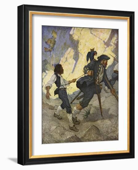 For all the world, I was led like a dancing bear an illustration from 'Treasure Island' by Robert L-Newell Convers Wyeth-Framed Giclee Print