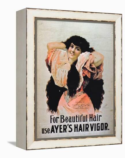 For Beautiful Hair Use Ayer's Hair Vigor' (Colour Litho)-American-Framed Premier Image Canvas