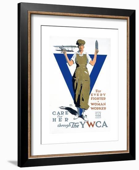 For Every Fighter a Woman Worker War Effort Poster-Adolph Triedler-Framed Premium Giclee Print