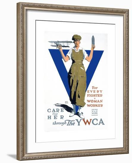 For Every Fighter a Woman Worker War Effort Poster-Adolph Triedler-Framed Giclee Print