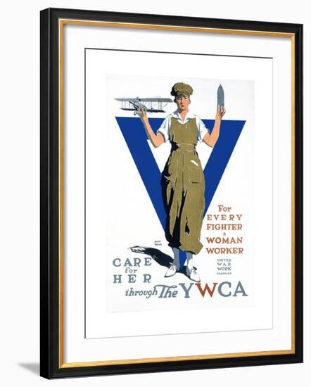 For Every Fighter a Woman Worker War Effort Poster-Adolph Triedler-Framed Giclee Print