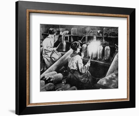 For General Petain's Guns, French Women Finishing Shell Cases, from 'The Illustrated War News'-null-Framed Giclee Print