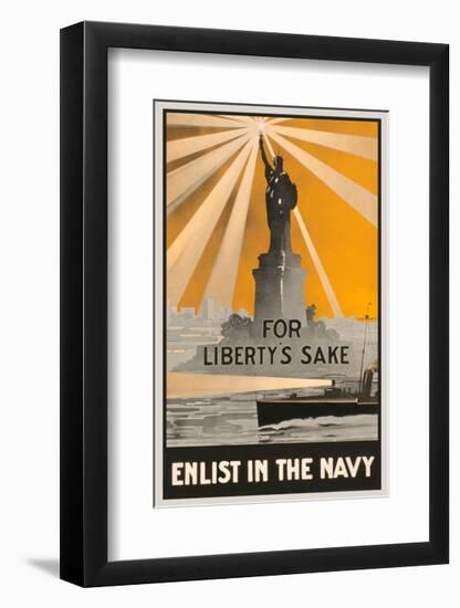 For Liberty’s Sake, Enlist in the Navy-Vintage Reproduction-Framed Giclee Print