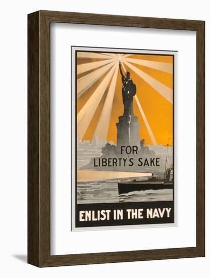 For Liberty’s Sake, Enlist in the Navy-Vintage Reproduction-Framed Giclee Print