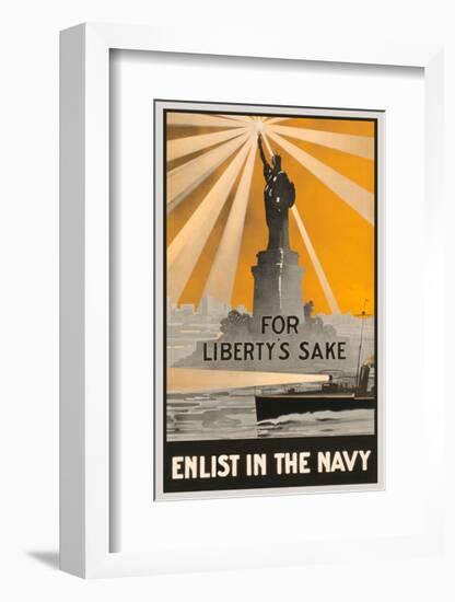 For Liberty’s Sake, Enlist in the Navy-Vintage Reproduction-Framed Giclee Print