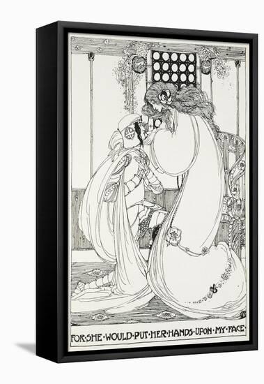 For She Would Put Her Hands Upon My Face - a Knight and Maiden-Jessie King-Framed Premier Image Canvas