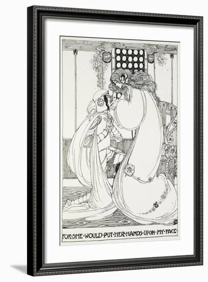 For She Would Put Her Hands Upon My Face - a Knight and Maiden-Jessie King-Framed Giclee Print