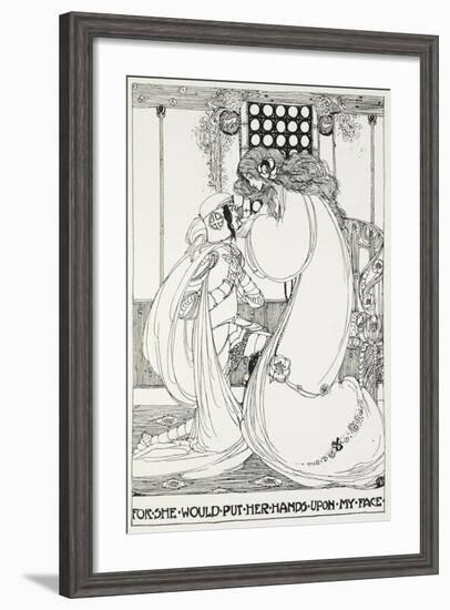 For She Would Put Her Hands Upon My Face - a Knight and Maiden-Jessie King-Framed Giclee Print