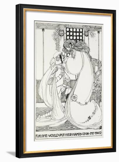 For She Would Put Her Hands Upon My Face - a Knight and Maiden-Jessie King-Framed Giclee Print