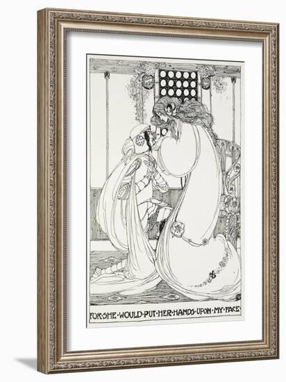 For She Would Put Her Hands Upon My Face - a Knight and Maiden-Jessie King-Framed Giclee Print