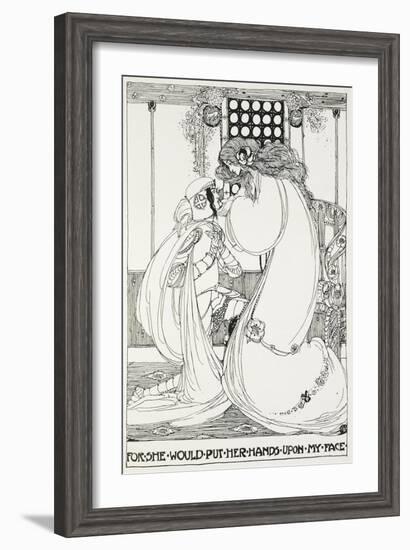 For She Would Put Her Hands Upon My Face - a Knight and Maiden-Jessie King-Framed Giclee Print