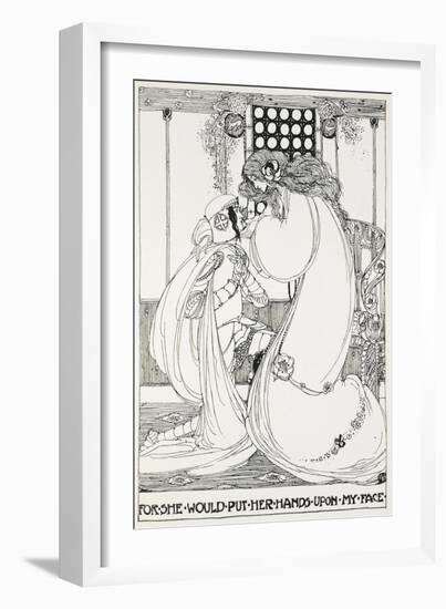 For She Would Put Her Hands Upon My Face - a Knight and Maiden-Jessie King-Framed Giclee Print