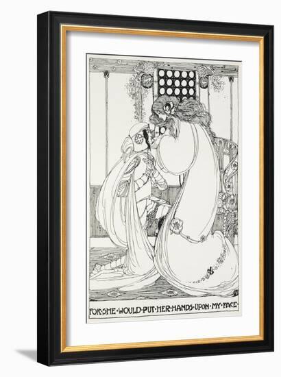 For She Would Put Her Hands Upon My Face - a Knight and Maiden-Jessie King-Framed Giclee Print