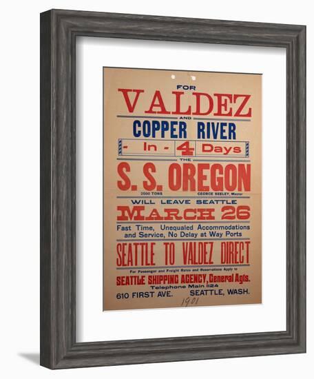 "For Valdex and Copper River", 1901-null-Framed Giclee Print