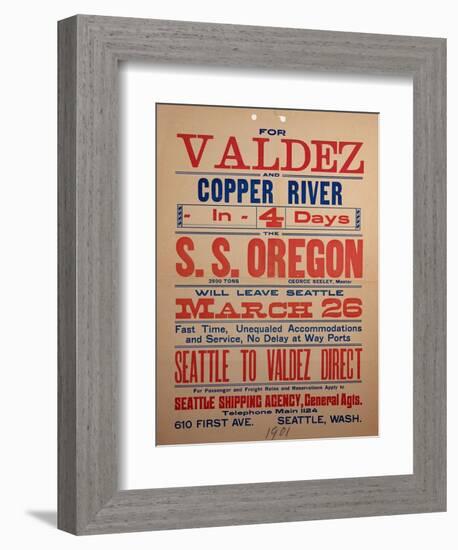 "For Valdex and Copper River", 1901-null-Framed Giclee Print