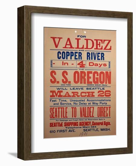 "For Valdex and Copper River", 1901-null-Framed Giclee Print