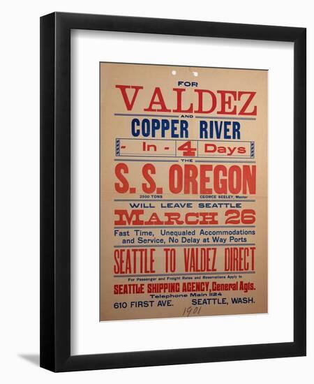 "For Valdex and Copper River", 1901-null-Framed Giclee Print