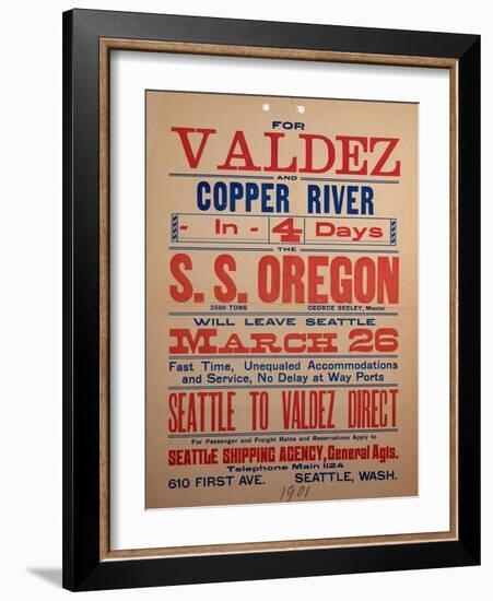 "For Valdex and Copper River", 1901-null-Framed Giclee Print