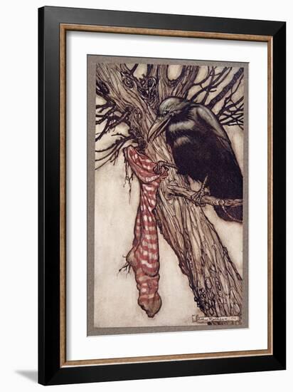 For Years He Had Been Quietyly Filling His Stockings, from Peter Pan in Kensington Gardens by J M B-Arthur Rackham-Framed Giclee Print