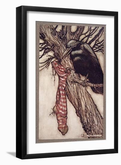 For Years He Had Been Quietyly Filling His Stockings, from Peter Pan in Kensington Gardens by J M B-Arthur Rackham-Framed Giclee Print