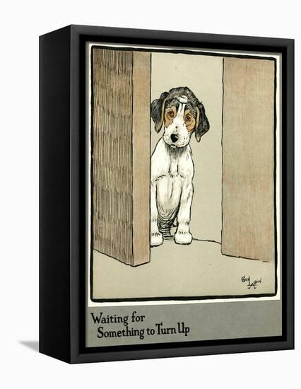 Forager the Puppy Waiting for More Food-Cecil Aldin-Framed Premier Image Canvas