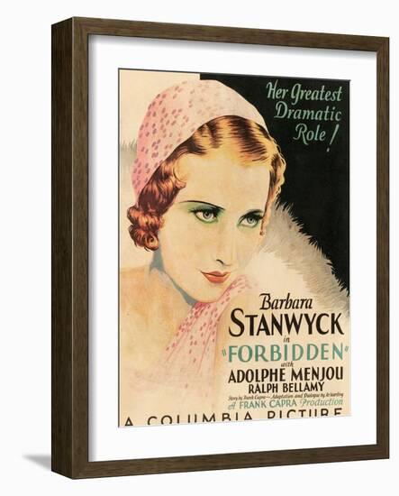 FORBIDDEN, Barbara Stanwyck, 1932-null-Framed Art Print