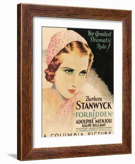 FORBIDDEN, Barbara Stanwyck, 1932-null-Framed Art Print